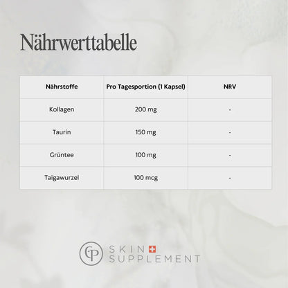 Skin Collagen Booster Nährwerttabelle